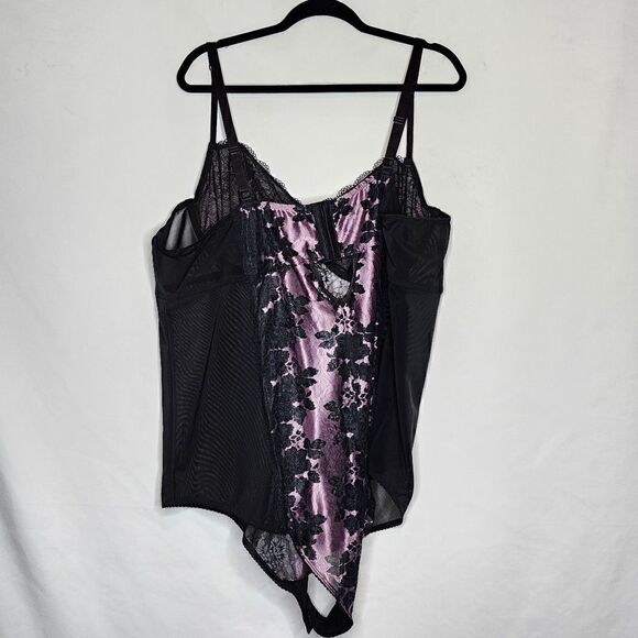 5X 28W Torrid Boudior Bodysuit Lace Underwire Purple Black Lingerie Sheer Party - Picture 10 of 10